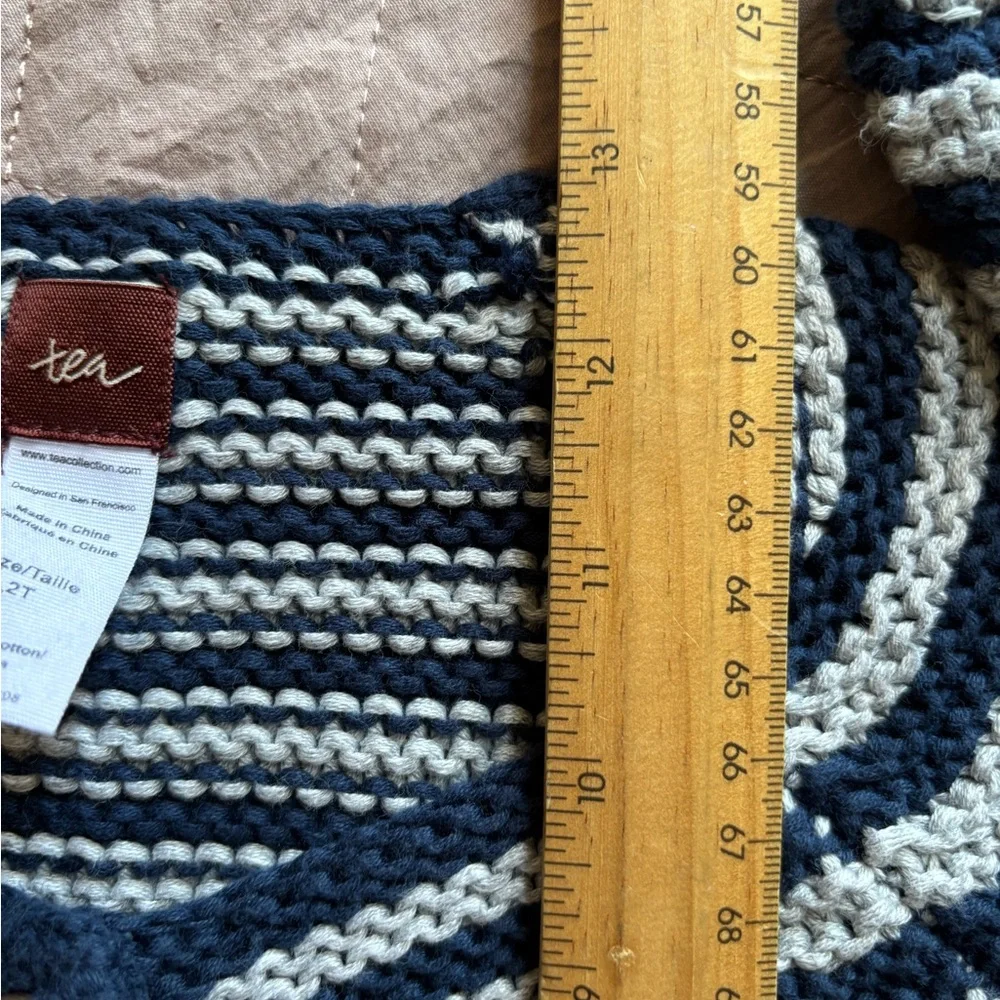 Tea Collection Blue and White Striped Sweater